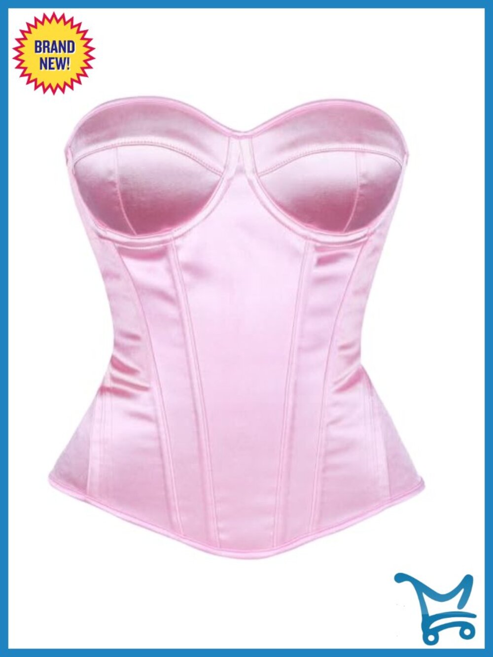 Strapless Satin Bustier Corset Top with Lace Up Back